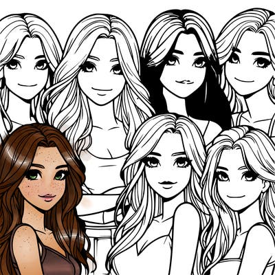 a group of realistic girls