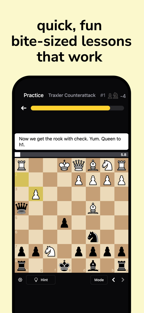 Chessreps - Master Openings - A bite sized chess opening practice lesson for the Traxler Counterattack in the Chessreps app