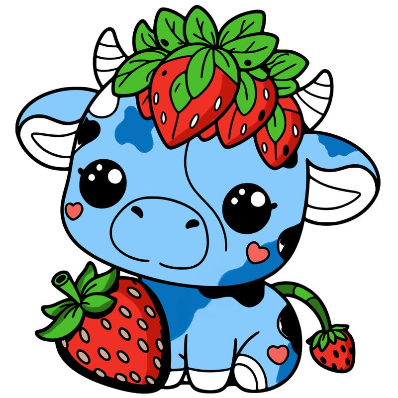 cute strawberry cow