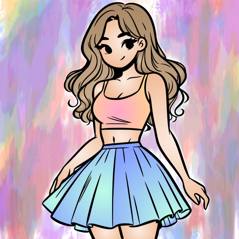 woman in a skirt and crop top