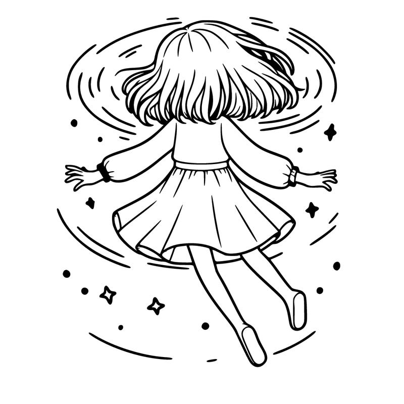 girl floating in the void