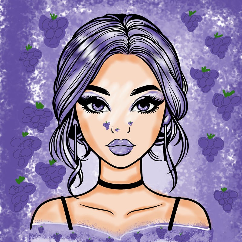 realistic girl with makeup on