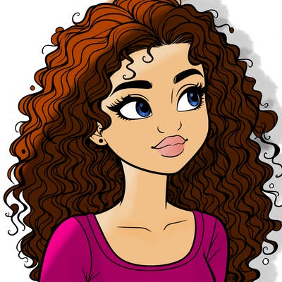 realistic girl with curly hair