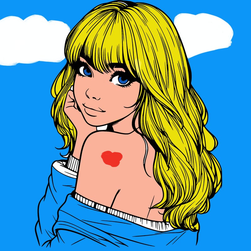 realistic girl with bangs looking over her shoulder