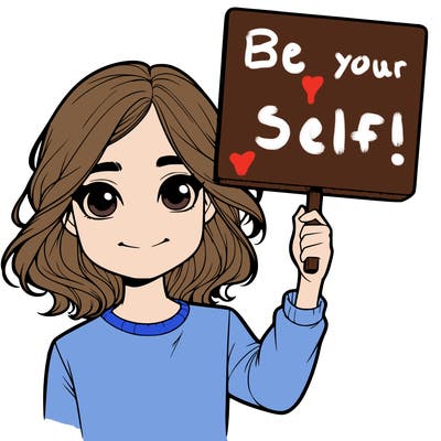 realistic girl holding up a sign