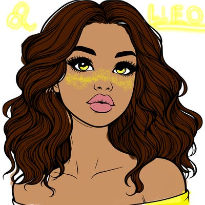 realistic girl with wavy hair and lips