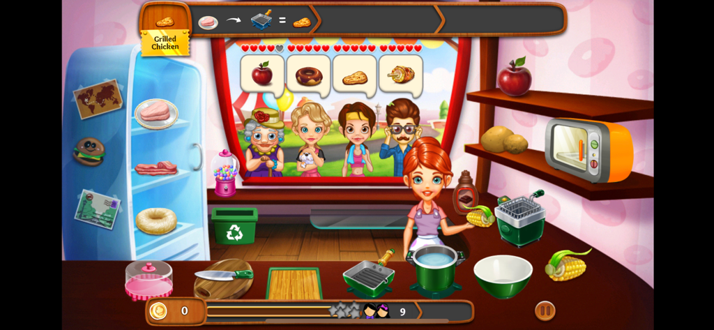 Cooking Tale - Food Games - Chef Audrey preparing food for customers in the Cooking Tale mobile game