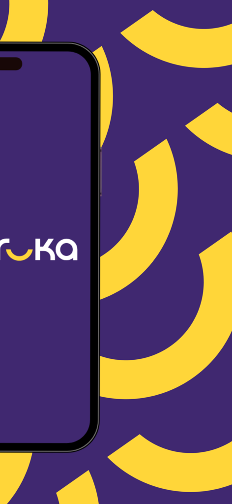 Stylized view of the Kapruka mobile app on a smartphone featuring purple and yellow branding