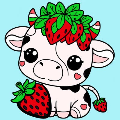 cute strawberry cow