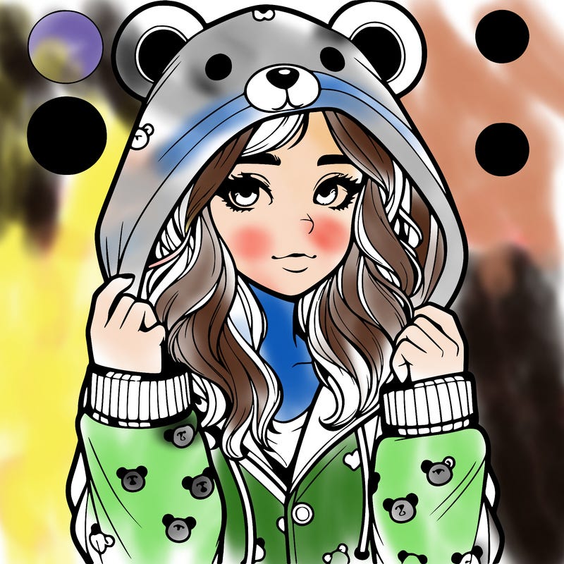 realistic girl in a animal pjs hoodie