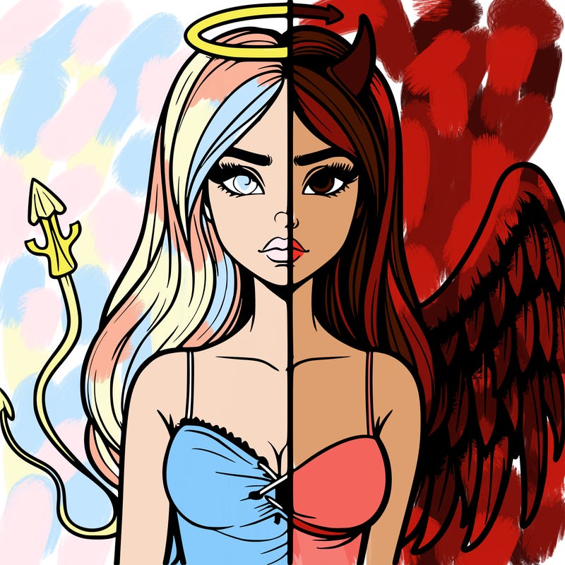 devil vs angel realistic girl