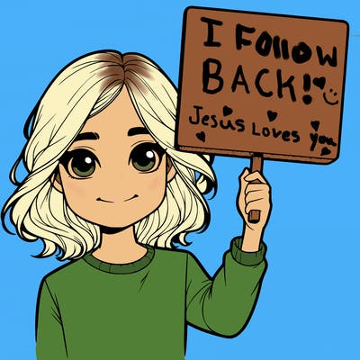 realistic girl holding up a sign