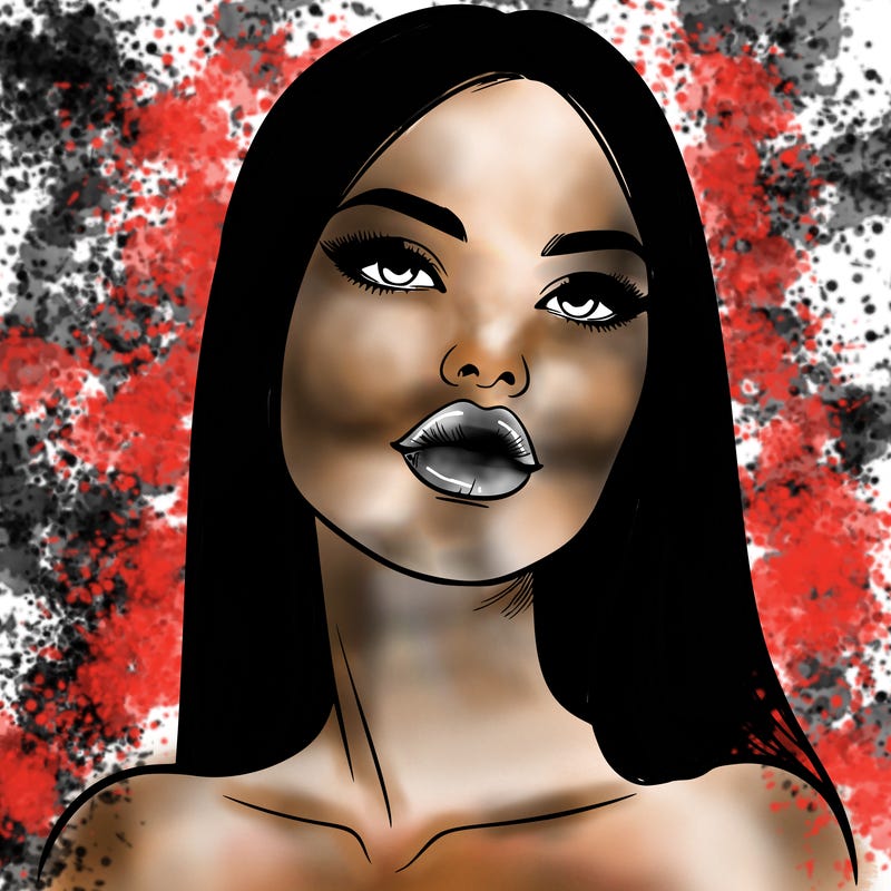 realistic woman with full lips