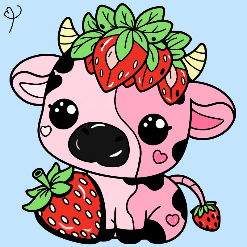 cute strawberry cow