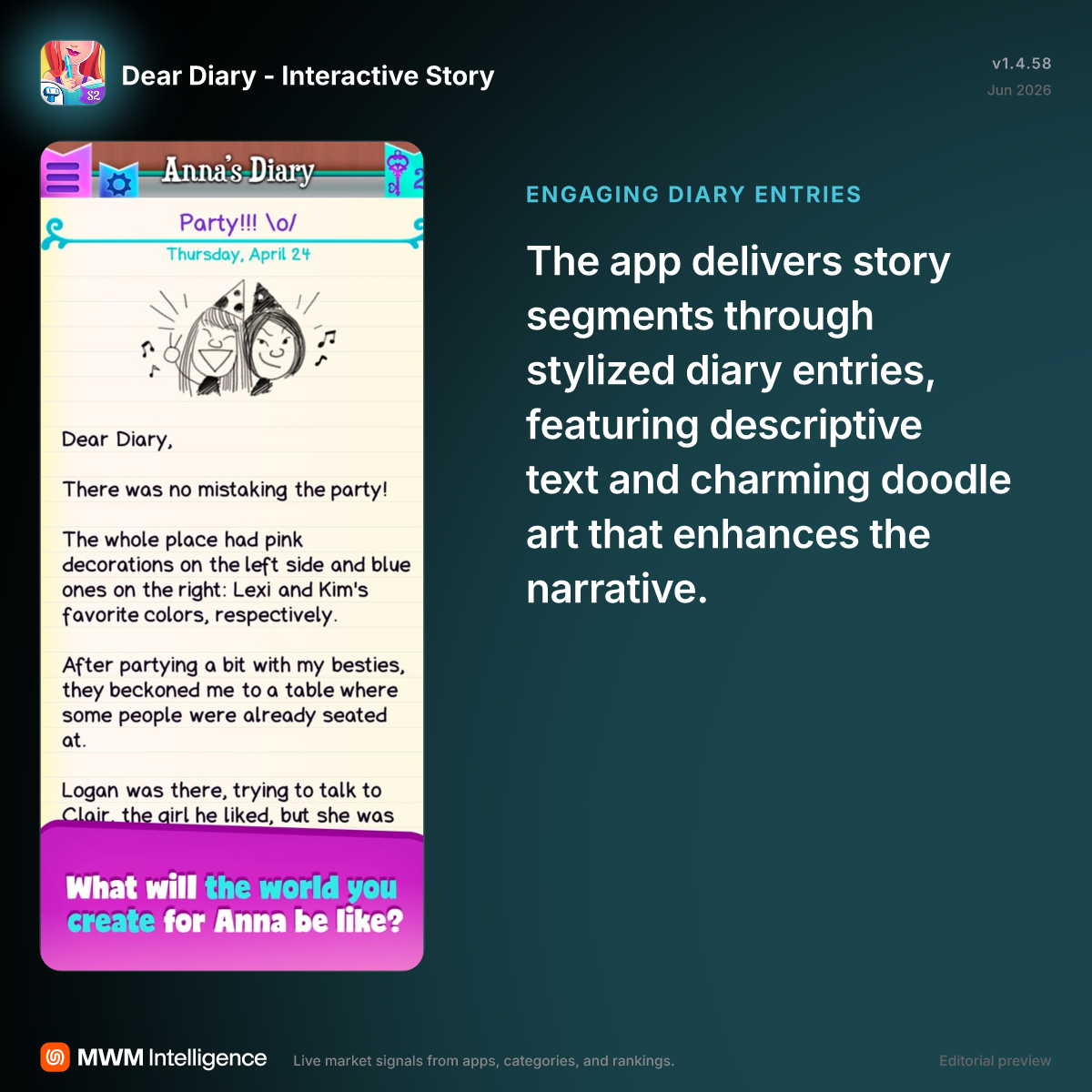 Dear Diary - Interactive Story - Games App | MWM