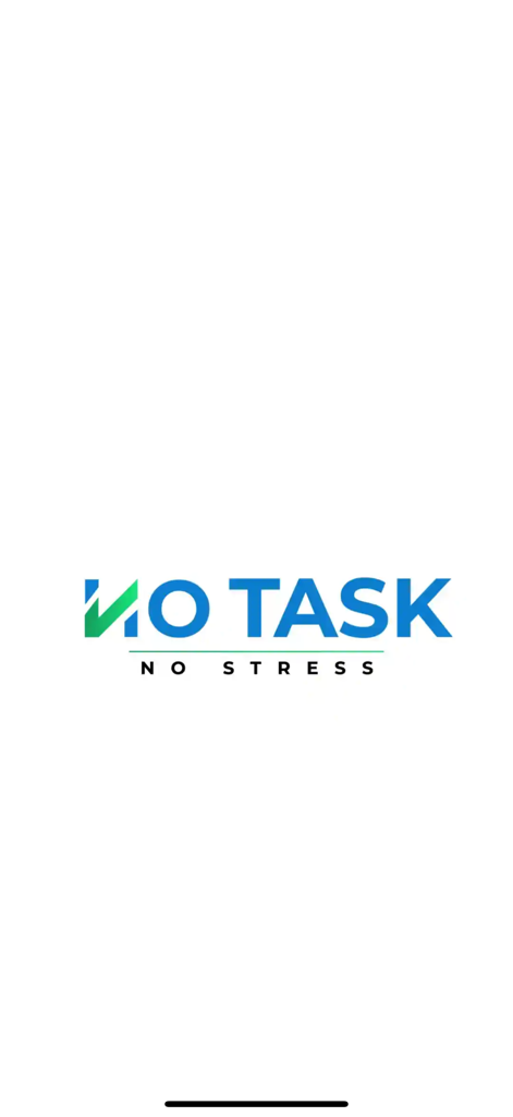 No Task - Task Manager - No Task app splash screen featuring the logo and slogan No Stress