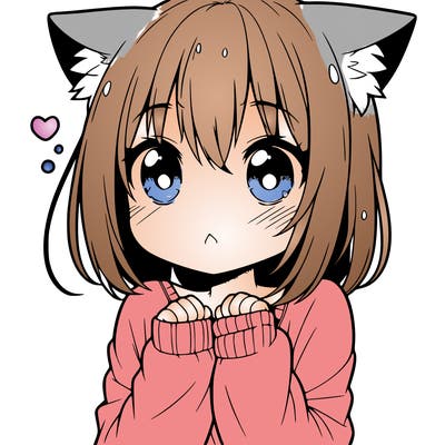 shy anime catgirl