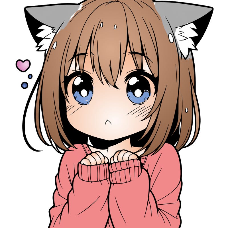 shy anime catgirl
