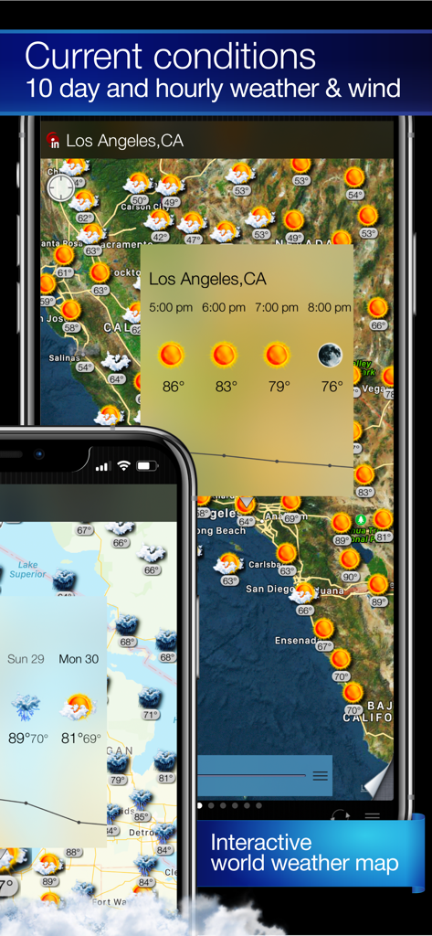 World Weather Map Live - Mapa meteorológico mundial interactivo con pronósticos de tiempo y viento a 10 días y por hora.