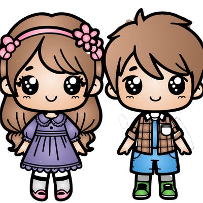 a cute girl and boy that are friends