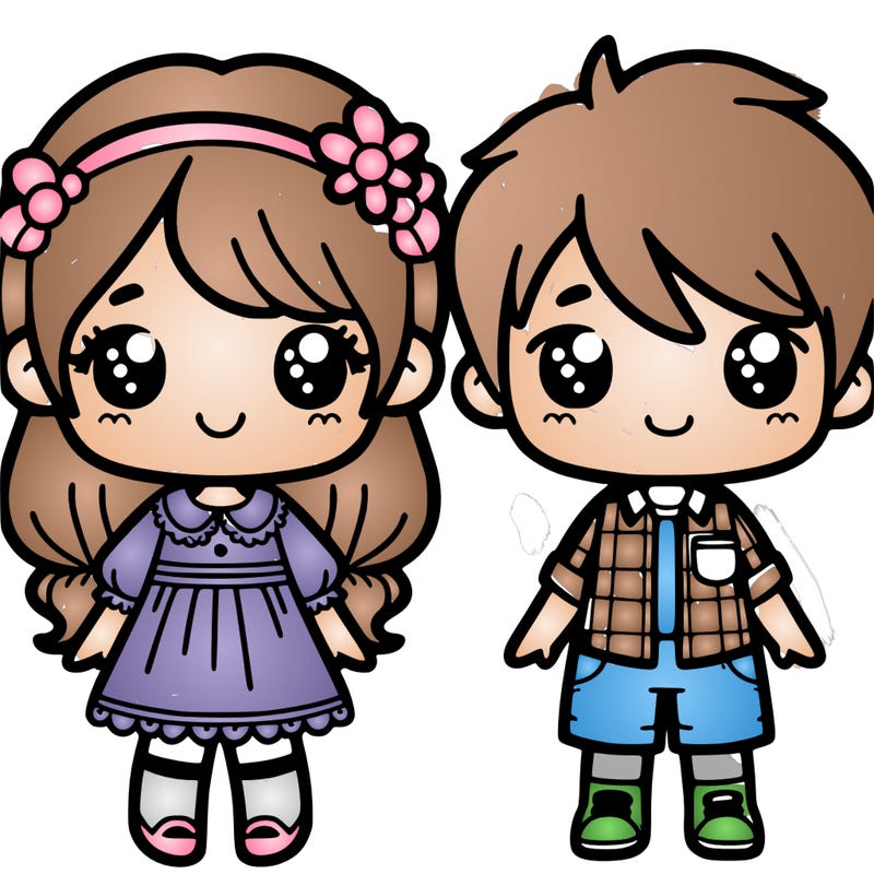 a cute girl and boy that are friends