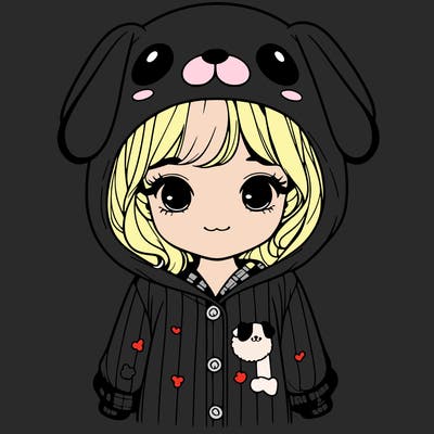 realistic girl in dog pjs