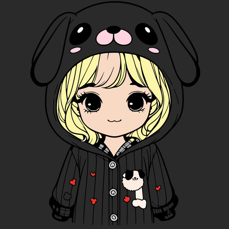 realistic girl in dog pjs