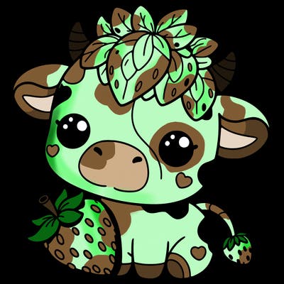 cute strawberry cow