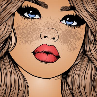 really realistic girl with lips