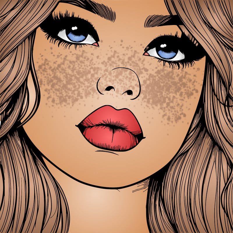 really realistic girl with lips