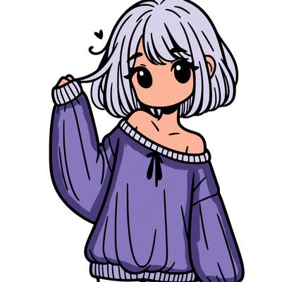 girl in baggy sweater hanging off her shoulder