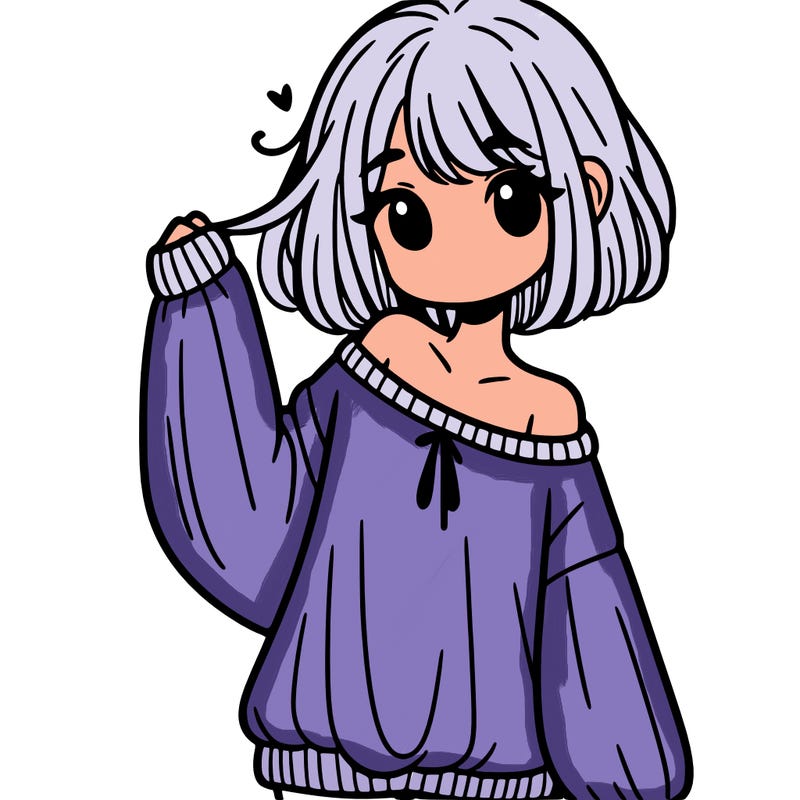 girl in baggy sweater hanging off her shoulder