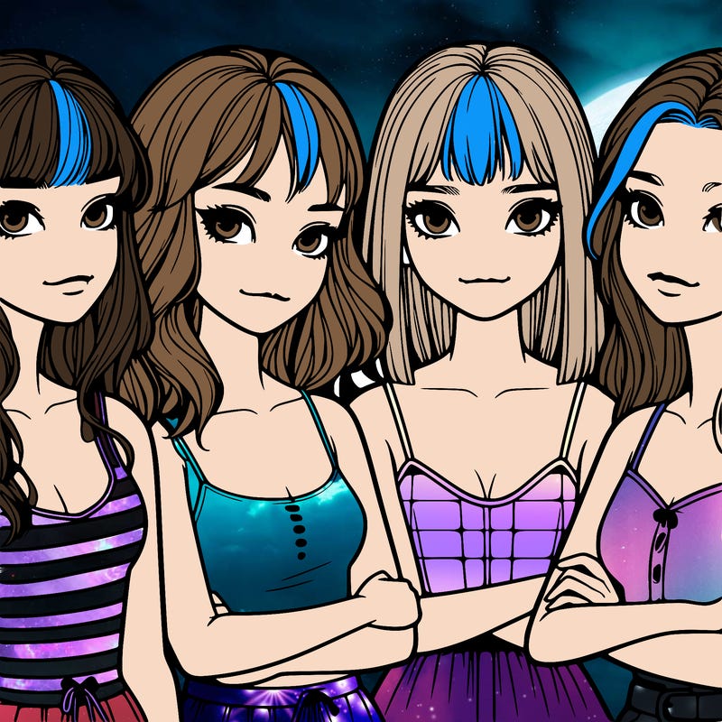 four realistic girls