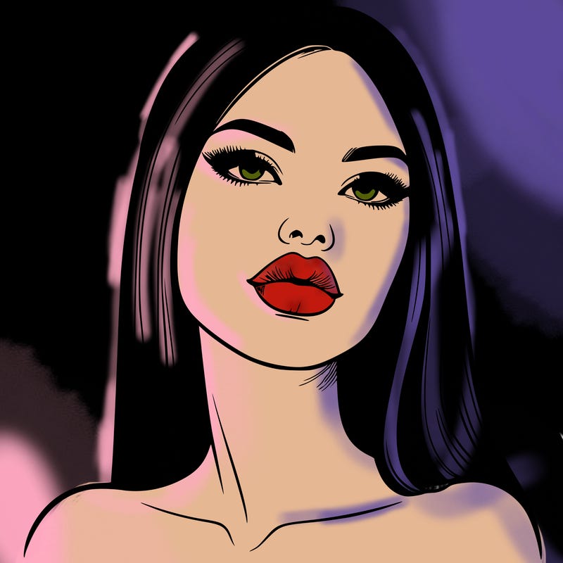 realistic woman with full lips