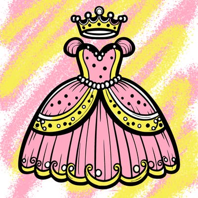 gown with tiara