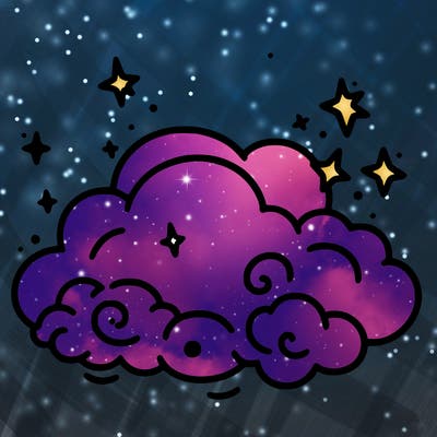 pink starry cloud sky