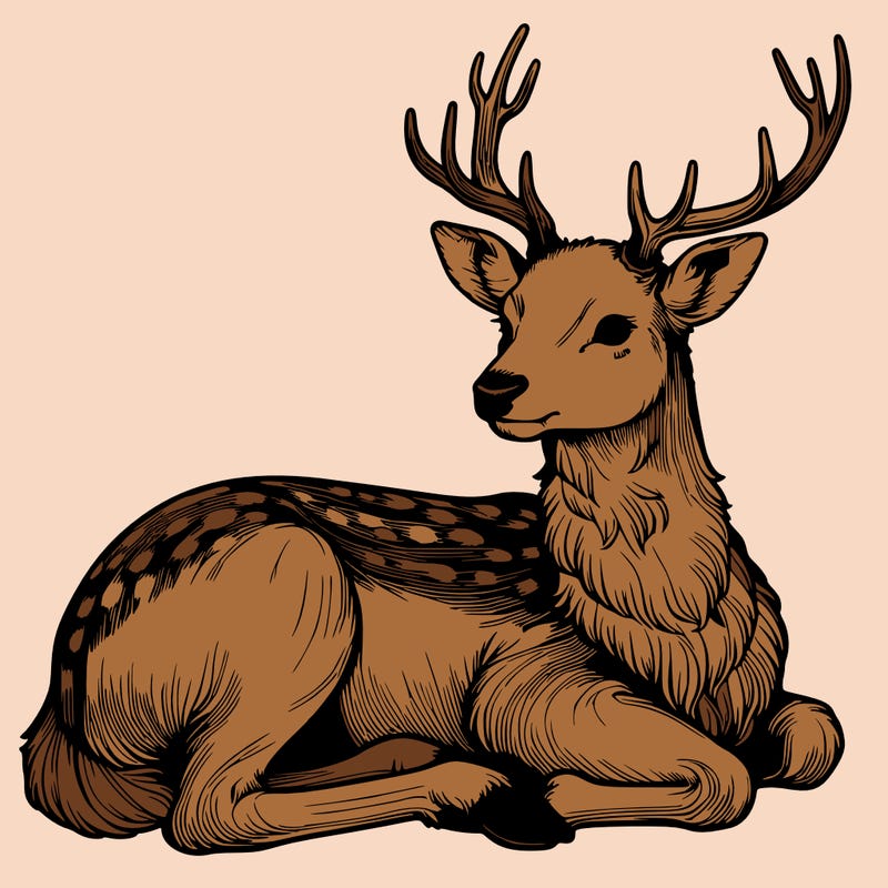 realistic deer with antlers