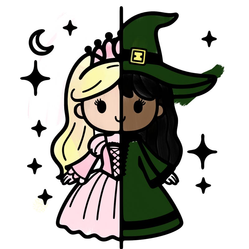 split princess and witch