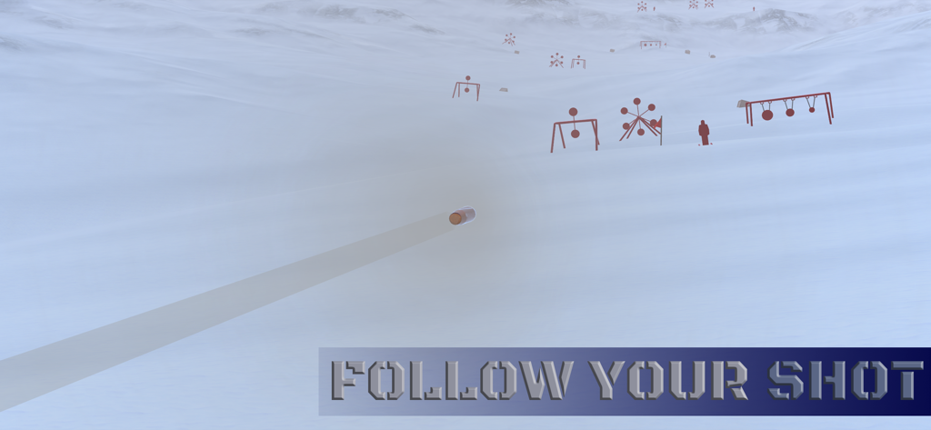 Sniper Range Game - Realistic bullet trajectory simulation in a snowy long-range shooting environment