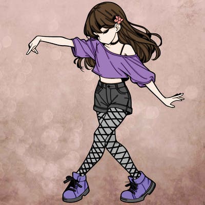 realistic girl danceing