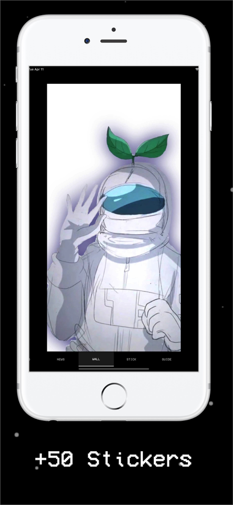 Skin Creator for Among Us! - Among Us character skin with leaf hat in the stickers section