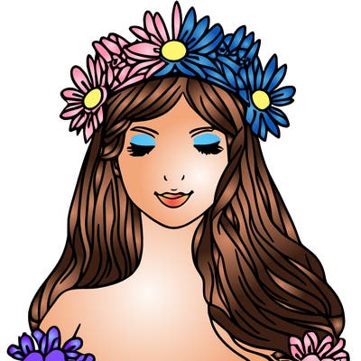 girl with flowers crown