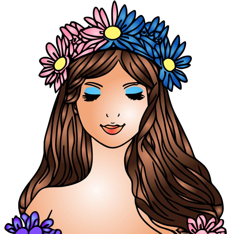 girl with flowers crown