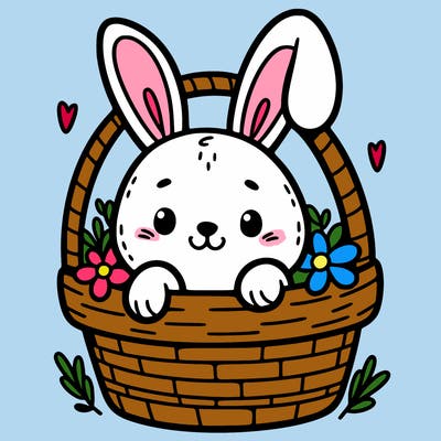 easter bunny in basket