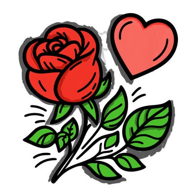 rose and heart