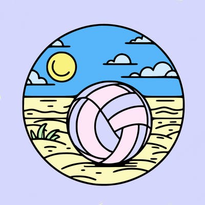 volleyball on a beach