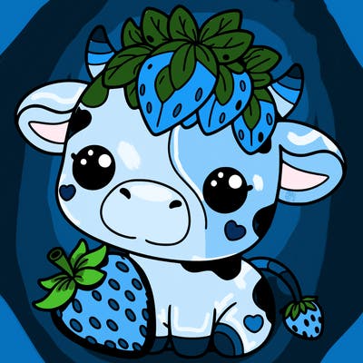 cute strawberry cow