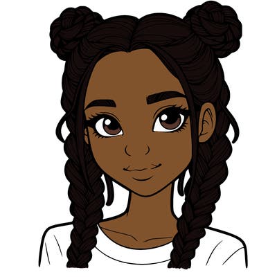 realistic girl with braids