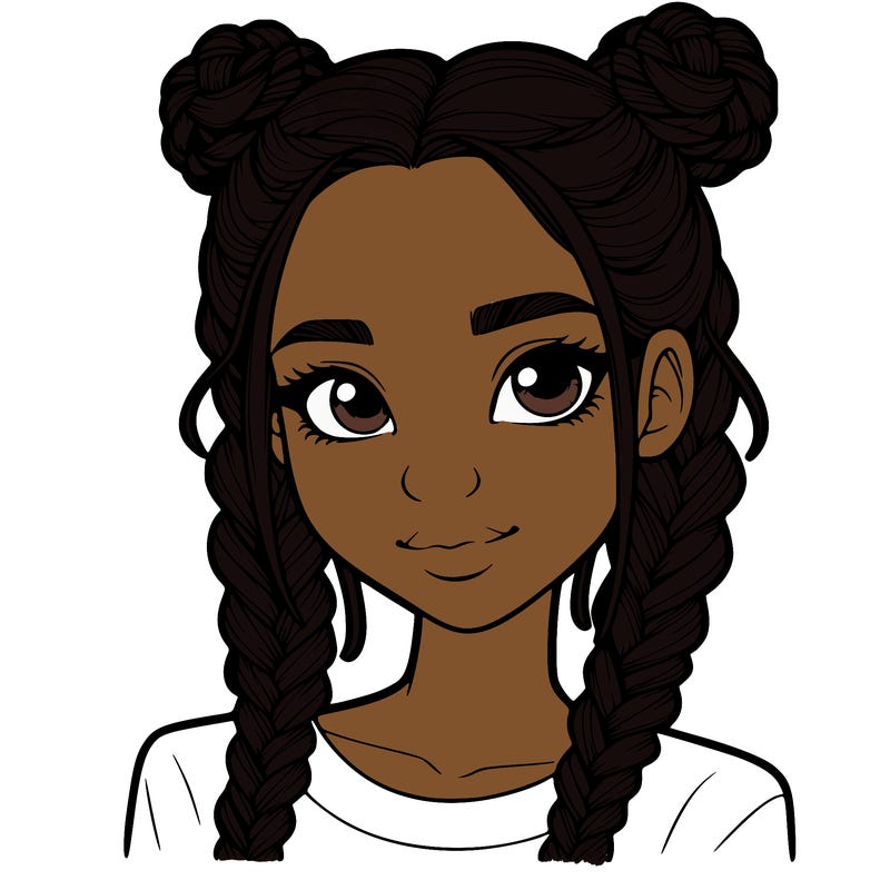 realistic girl with braids