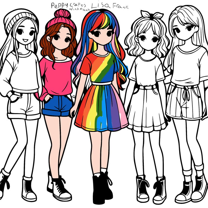 a group of five girls